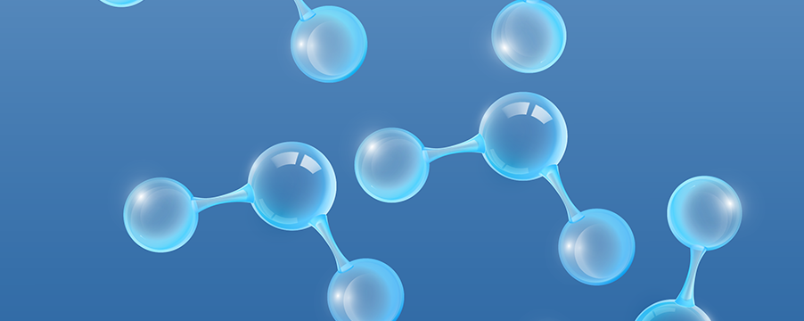 Darstellung der Molekülstruktur von Wasser bei 0°C und 4°C. Links sind die Moleküle in einer geordneten Struktur, während sie rechts bei höherer Temperatur weniger geordnet sind.