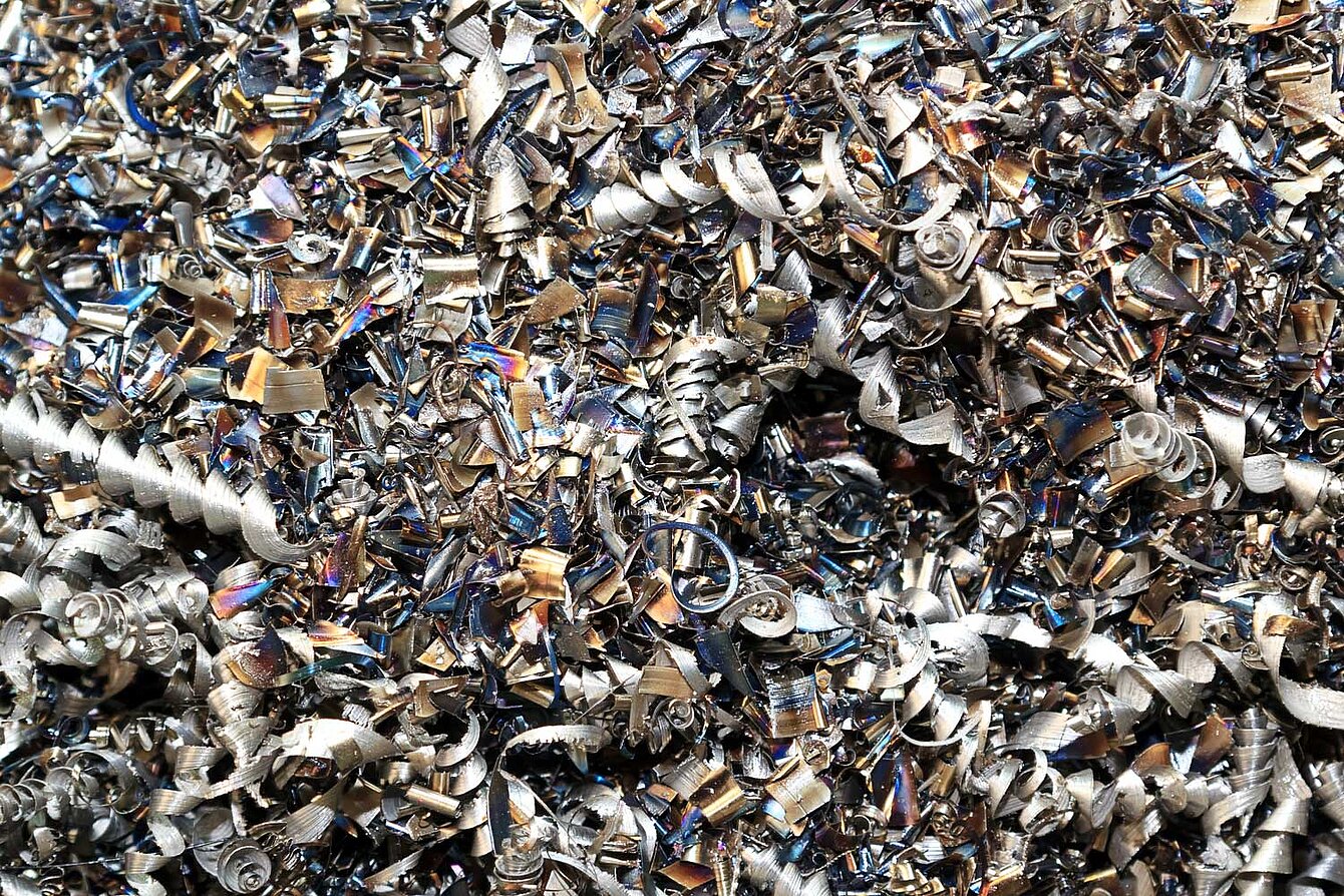 Nahaufnahme von Metallspänen