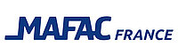 Logo von MAFAC France, bestehend aus dem blauen Schriftzug “MAFAC” mit grünen Wellen über den Buchstaben “A” und dem grünen Schriftzug “FRANCE” sowie dem darunter liegenden Text “Lavage. Sablage. Ebavurage.” in blauer Schrift.
