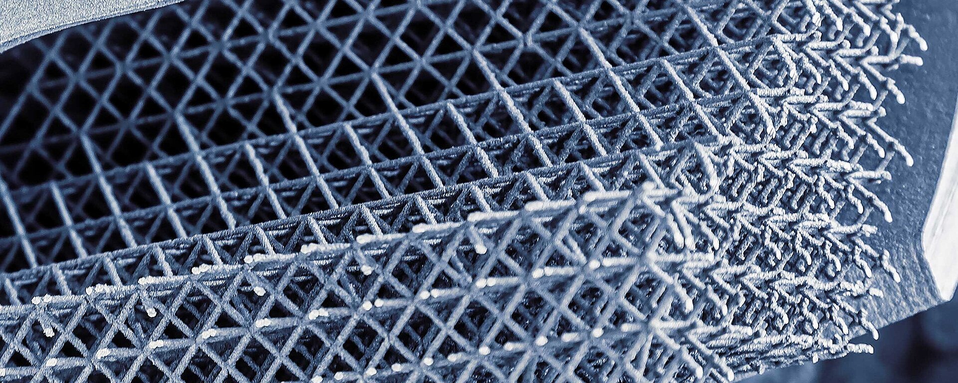 Macroaufnahme einer 3D-gedruckten Stützstruktur