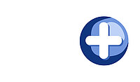 Ein blaues, rundes Icon auf dem ein weisses Plus-Symbol steht
